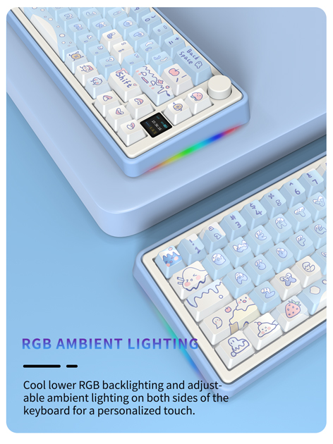 66 Keys Tri-Mode Magnetic Hall Effect Keyboard - Gateron Magnetic Switches, 4000mAh Battery, RGB Backlight, CNC Aluminum Case, Hot-Swappable, LED Display, Volume Knob, Anti-Ghosting, BT/Wired/2.4G Connectivity, Customizable Keycaps for Win/Mac