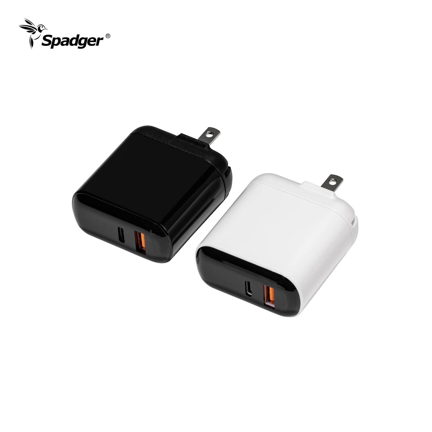 C5,USB A+C PD fast charger Set LED display foldable Wall power adapter 18W USB fast charger for Phone