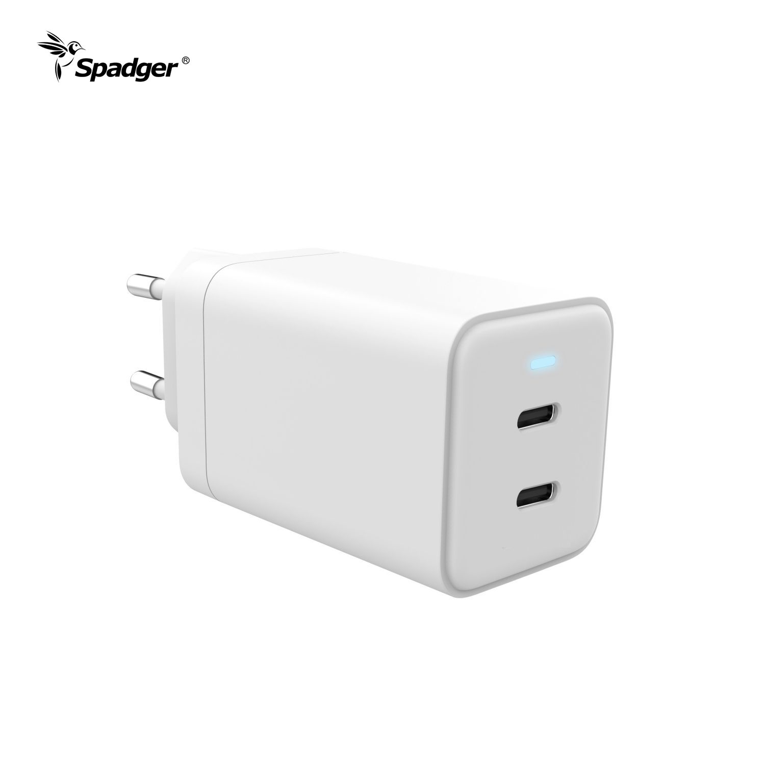 USB C Charger PD 45W GaN Tech Type C Wall Charger Fast Charging with Dual Port, Foldable Power Adapter Compatible for iPhone