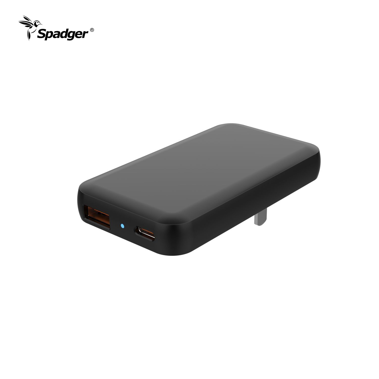 65W USB C GaN Fast Charger, 2-Port Wall Charger with QC3.0 18W USB A Power Adapter, PD Foldable Travel Charger