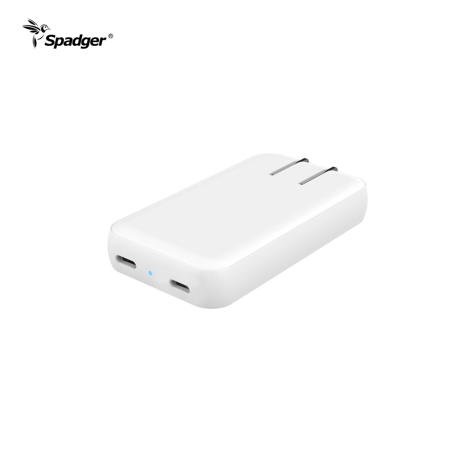 65W USB C GaN Fast Charger, 2-Port Wall Charger with QC3.0 18W USB A Power Adapter, PD Foldable Travel Charger