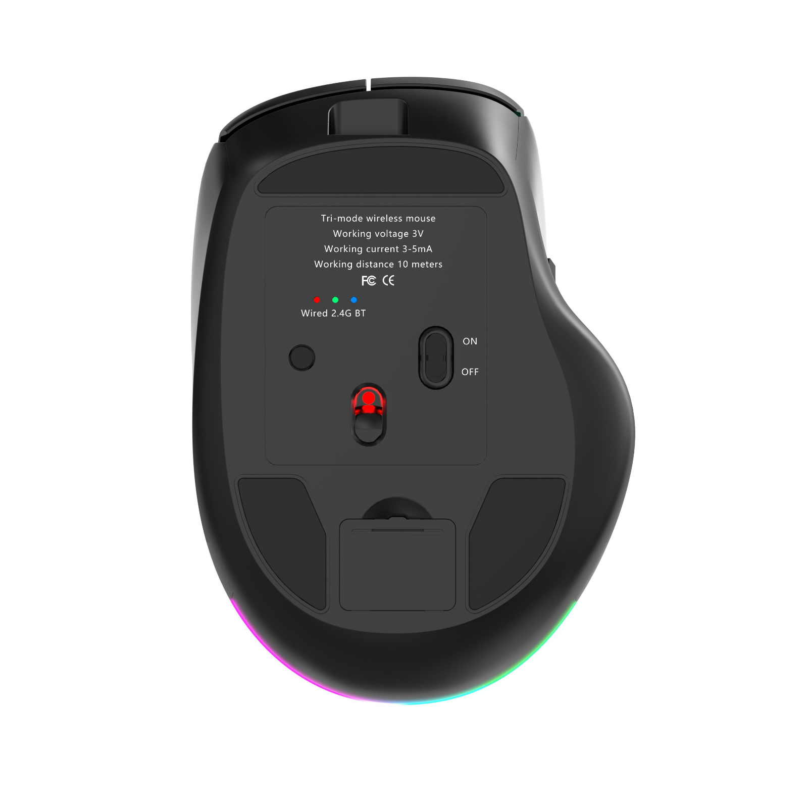 Ergonomic Wireless Mouse Ultra-Lightweight 1.72 oz (49 g) Optical Switch with RGB Equivalent Mouse