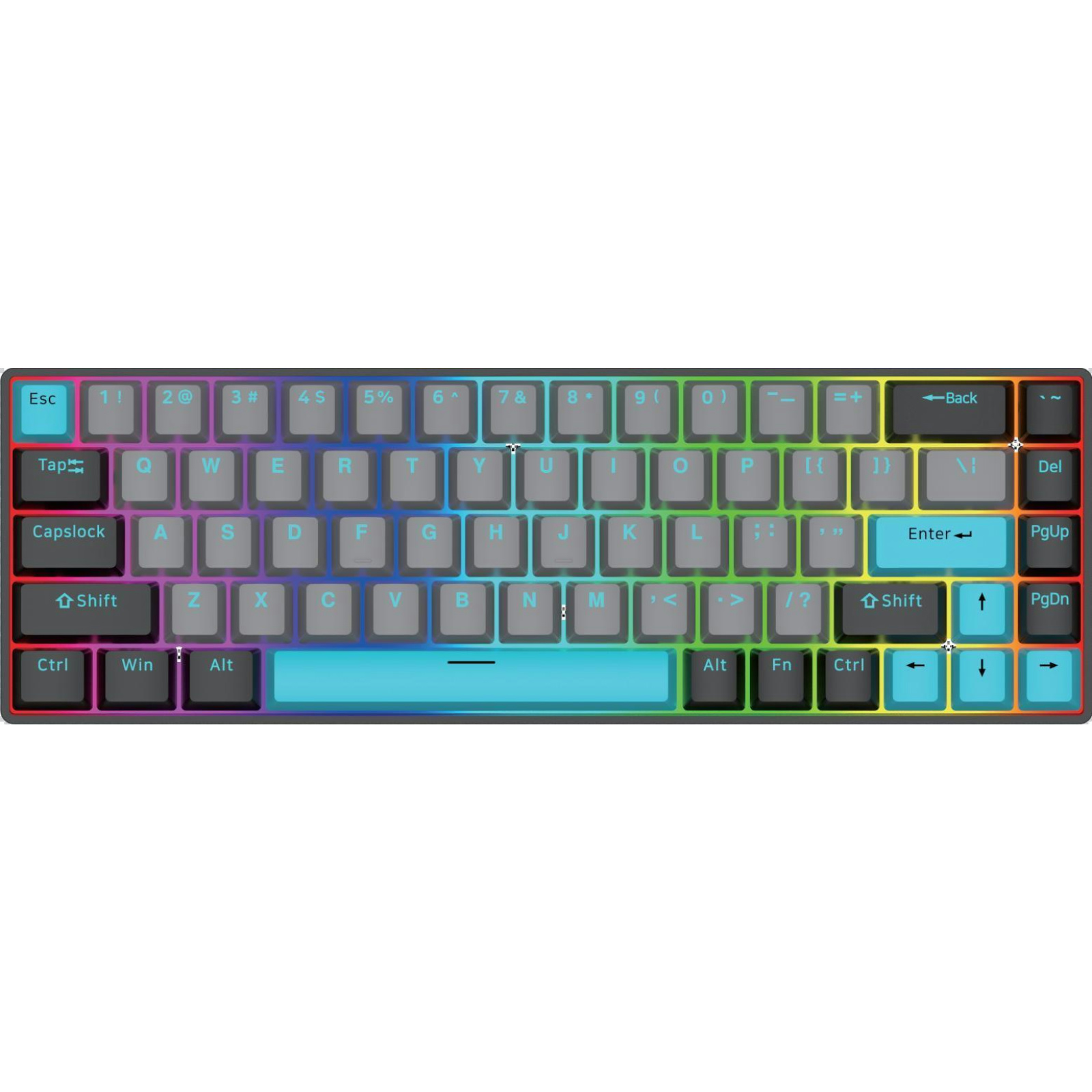 APAYADO DK68 Mechanical Keyboard - 68 Keys, RGB Backlight, Hot-Swappable, USB Type-C, Bluetooth/Wired/2.4G Connectivity, ABS Keycaps, Jiadalong Base + Gaote Switches, Compatible with Windows 98/Vista/7/8/10