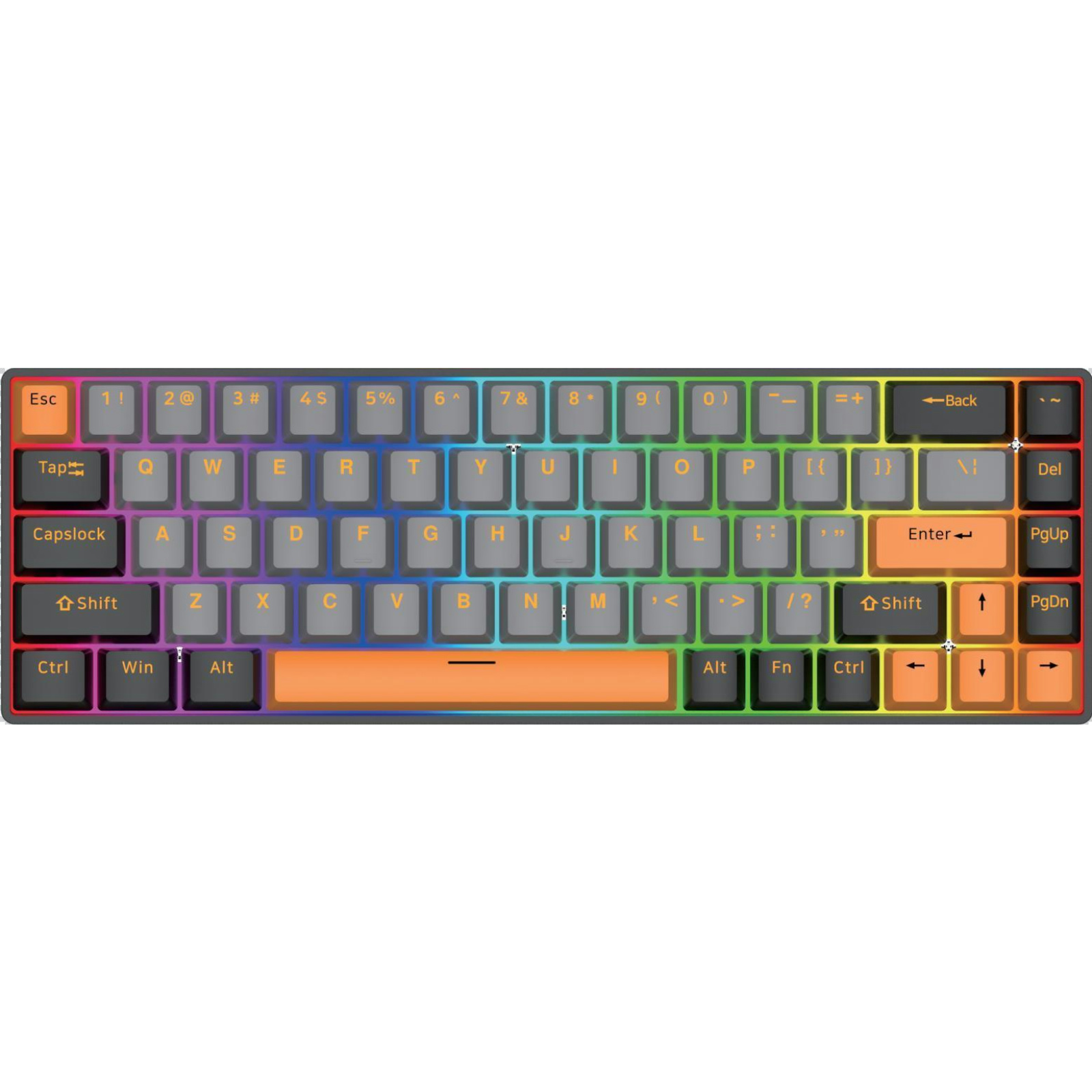 APAYADO DK68 Mechanical Keyboard - 68 Keys, RGB Backlight, Hot-Swappable, USB Type-C, Bluetooth/Wired/2.4G Connectivity, ABS Keycaps, Jiadalong Base + Gaote Switches, Compatible with Windows 98/Vista/7/8/10