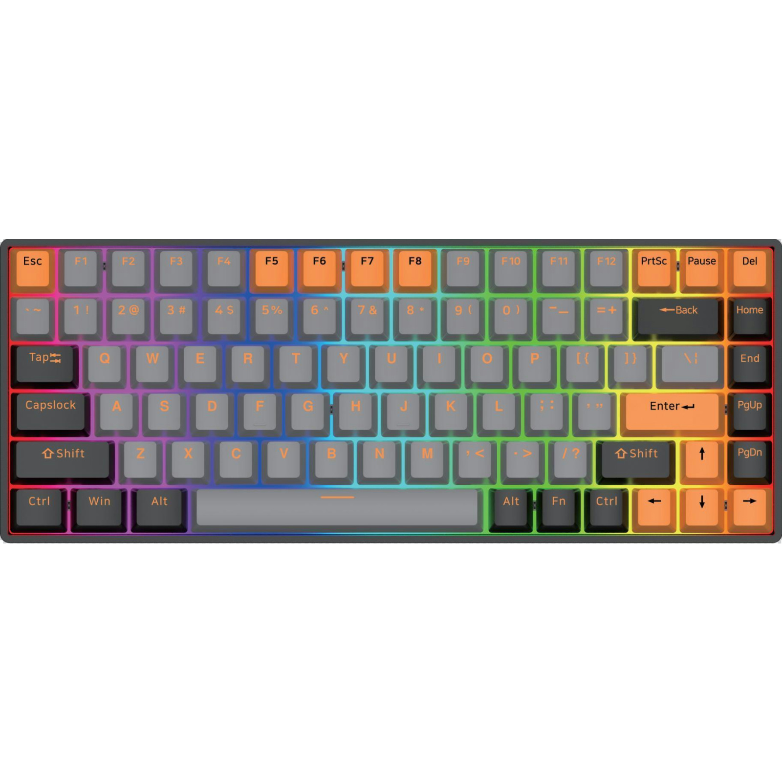 DK84 84-Key Mechanical Keyboard, Hot-Swappable, RGB Backlit, Beiying 916 Chip, ABS Double-Shot Keycaps, White Painted Iron Panel, Triple Mode (Wired/Bluetooth/2.4G), 1800mAh Battery, Compatible with Windows 9X/Vista/7/8/10