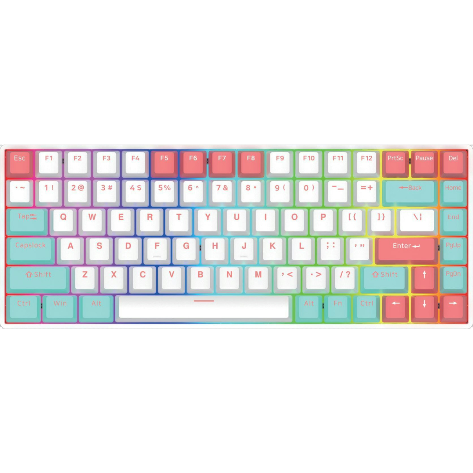 DK84 84-Key Mechanical Keyboard, Hot-Swappable, RGB Backlit, Beiying 916 Chip, ABS Double-Shot Keycaps, White Painted Iron Panel, Triple Mode (Wired/Bluetooth/2.4G), 1800mAh Battery, Compatible with Windows 9X/Vista/7/8/10