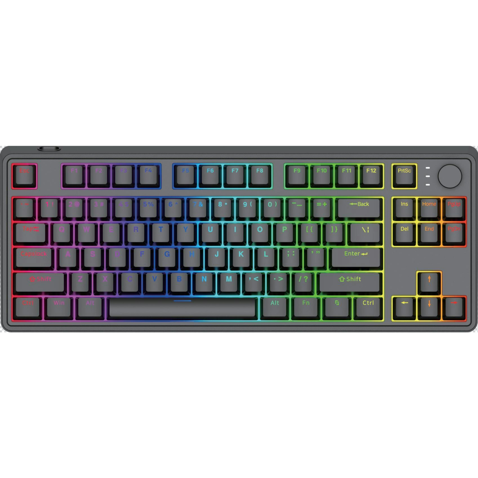 85-Key RGB Mechanical Keyboard, Hot-Swappable, Beiying 916 Chip, ABS Double-Shot Keycaps, Gasket Structure, Volume Knob, Triple Mode (Wired/Bluetooth/2.4G), 1800mAh Battery, White Painted Iron Panel, Compatible with Windows 9X/Vista/7/8/10