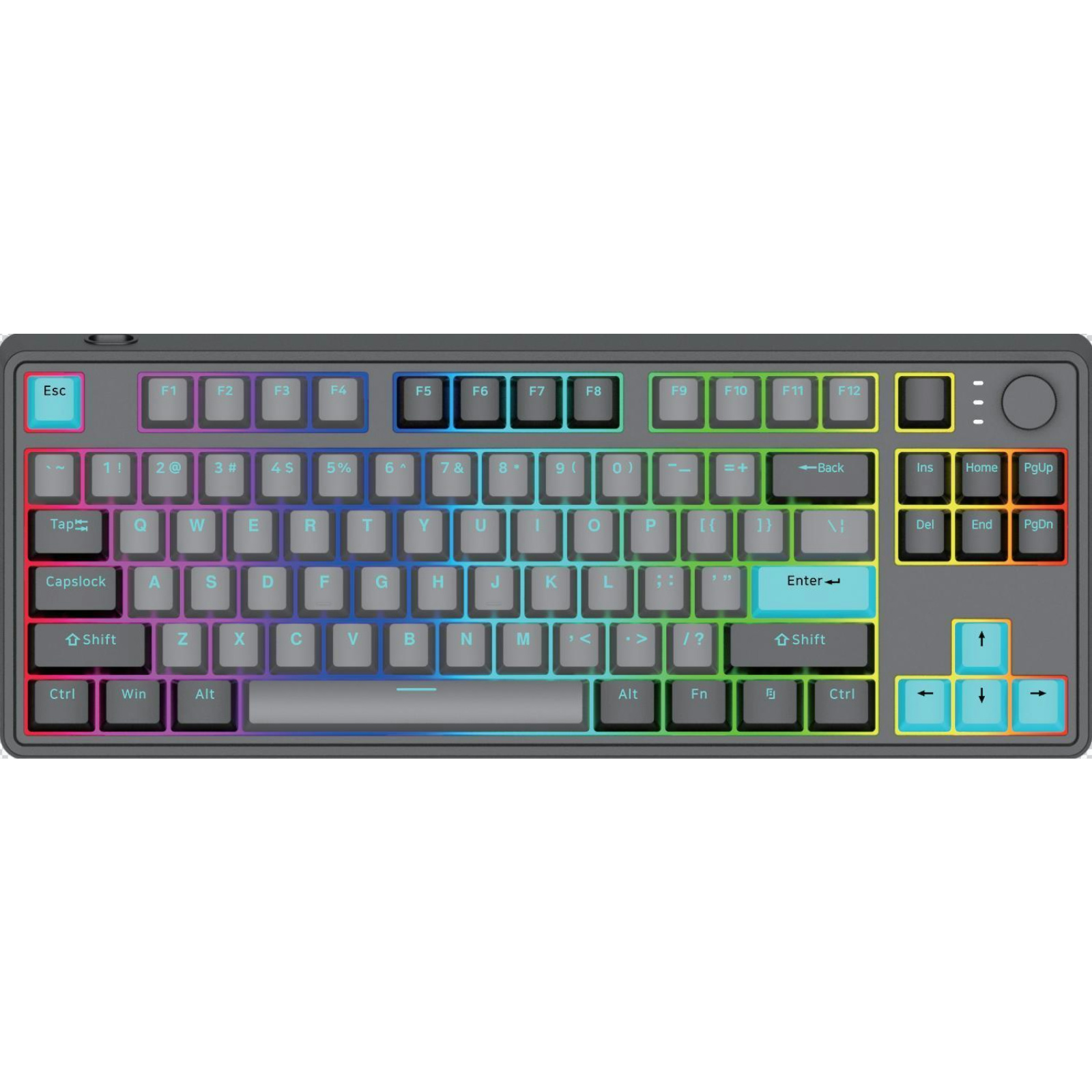 85-Key RGB Mechanical Keyboard, Hot-Swappable, Beiying 916 Chip, ABS Double-Shot Keycaps, Gasket Structure, Volume Knob, Triple Mode (Wired/Bluetooth/2.4G), 1800mAh Battery, White Painted Iron Panel, Compatible with Windows 9X/Vista/7/8/10