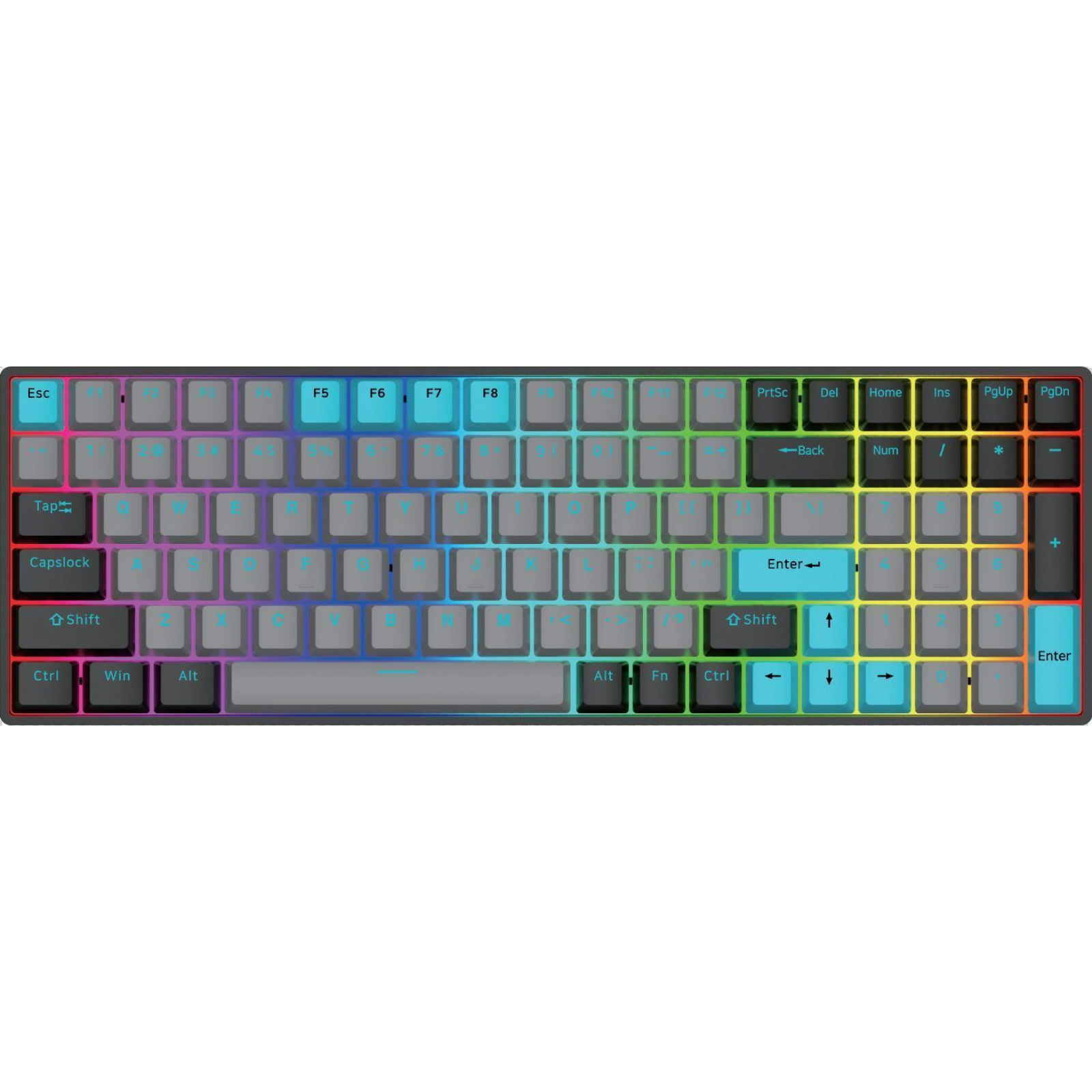 DK100 100-Key RGB Mechanical Keyboard, Hot-Swappable, Beiying 916 Chip, Gateron Switches, 1800mAh Battery, ABS Double-Shot Keycaps, RGB Backlighting, White Painted Iron Panel, Triple Mode (Wired/Bluetooth/2.4G), Compatible with Windows 9X/Vista/7/8/10