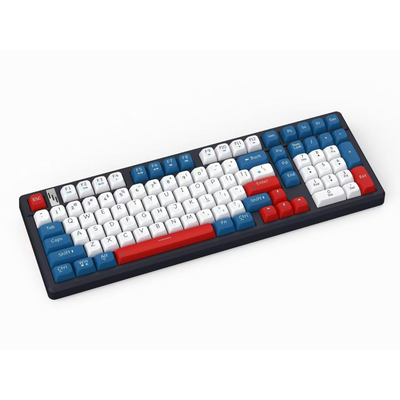 101-Key Hot-Swappable Mechanical Keyboard, Wired, 2.4G & Bluetooth Three-Mode, ROYUAN Chip, 4000mAh Battery, Anti-Ghosting, Three-Color Keycaps, Type-C Cable, Compatible with Win 95/98/2000/XP/7/8/10