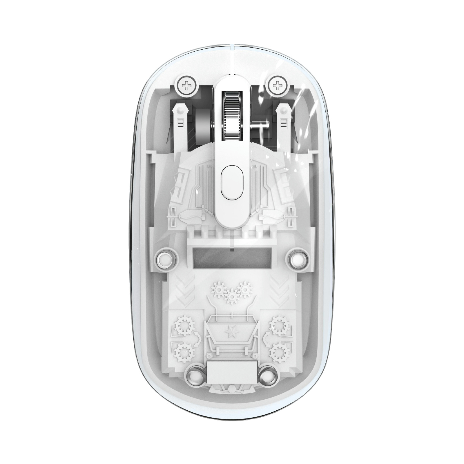 2.4G & Bluetooth Transparent Mini Mouse, 1200 DPI, YC1011-T Chip, ABS Material, Type-C Cable, 125Hz Polling Rate