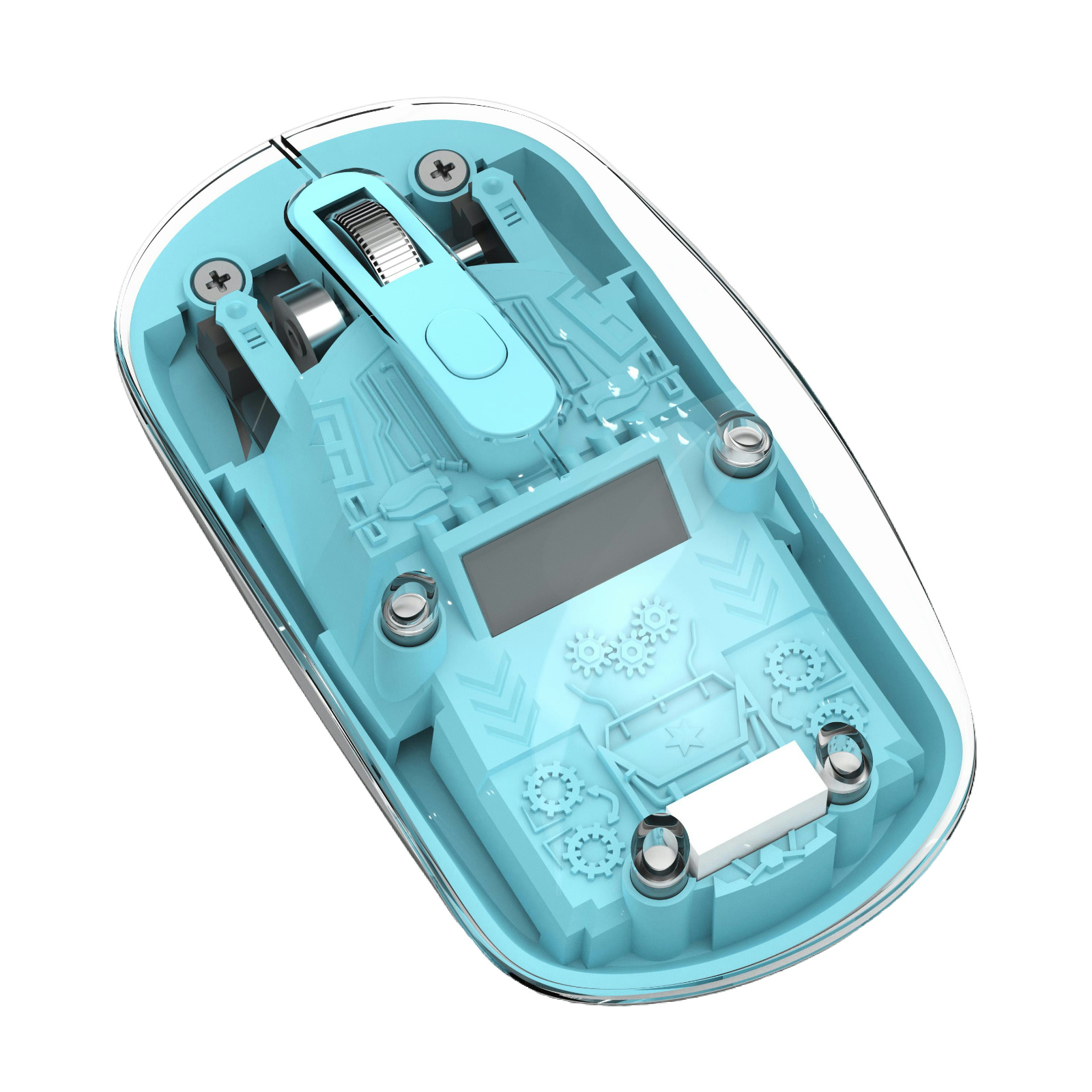 2.4G & Bluetooth Transparent Mini Mouse, 1200 DPI, YC1011-T Chip, ABS Material, Type-C Cable, 125Hz Polling Rate