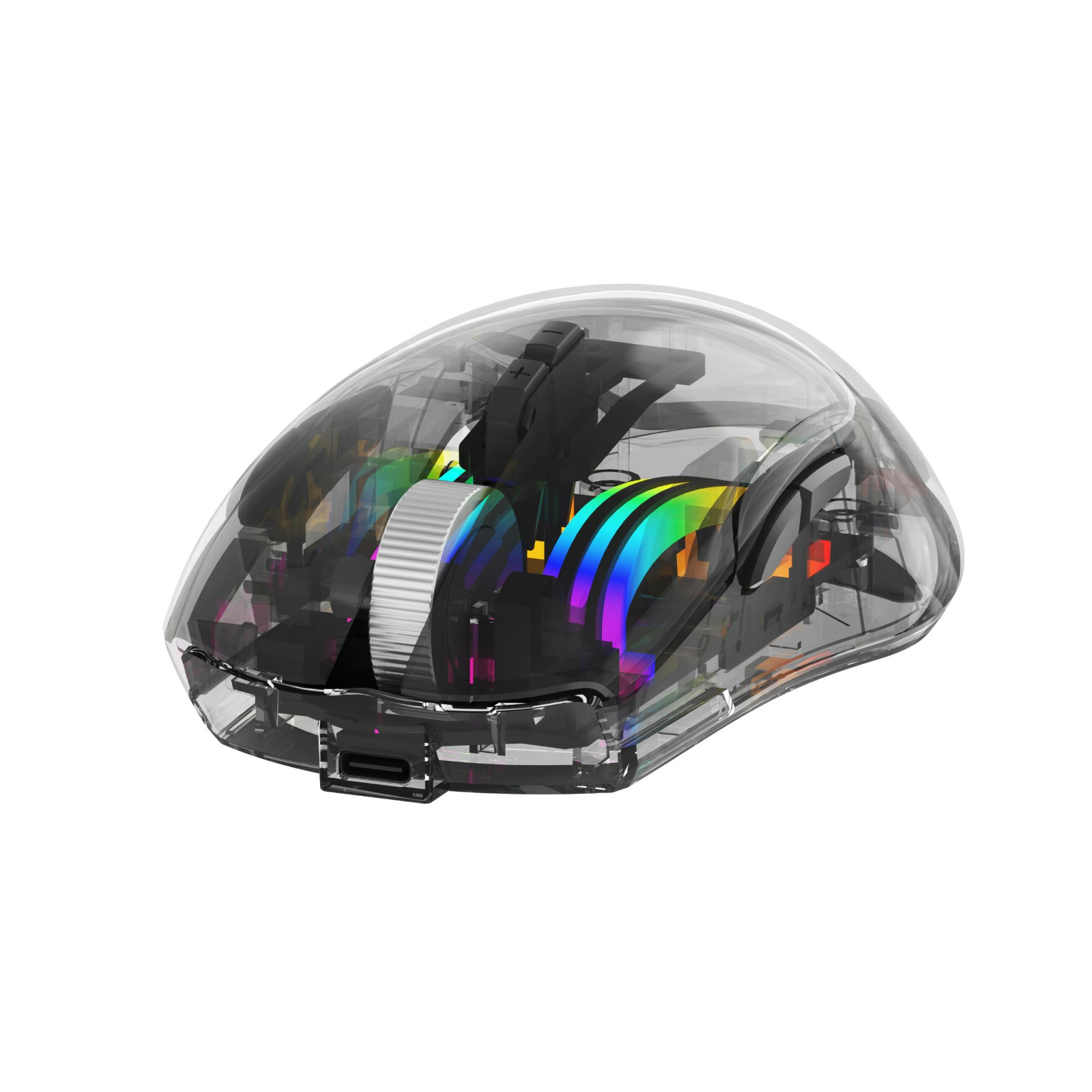 9D Ambidextrous RGB Gaming Mouse, Wired with 6651 Chip, DPI 400/800/1600/3200/6400, RGB Backlight, Left & Right-Handed, Type-C 1.8m Cable, Transparent Design