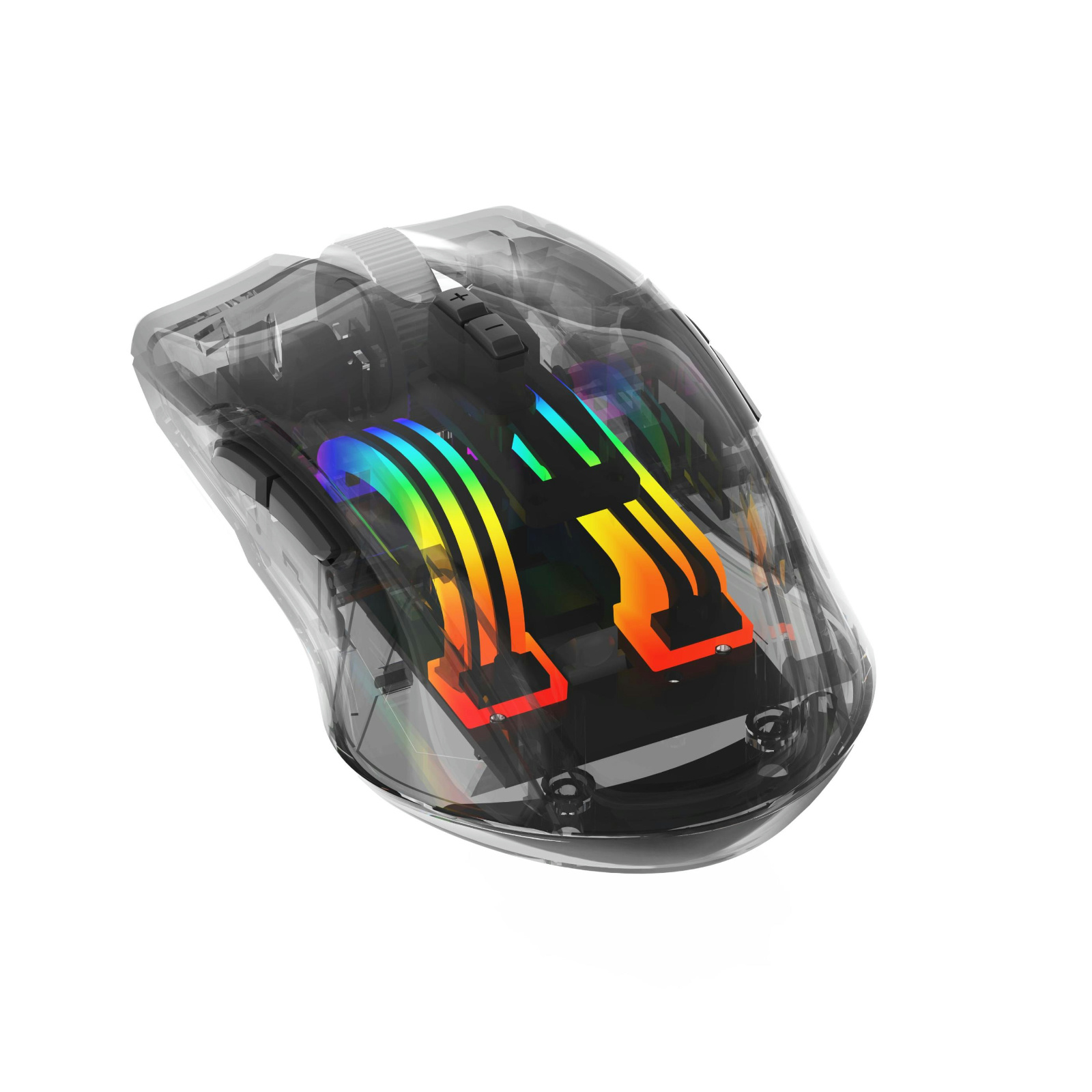 9D Ambidextrous RGB Gaming Mouse, Wired with 6651 Chip, DPI 400/800/1600/3200/6400, RGB Backlight, Left & Right-Handed, Type-C 1.8m Cable, Transparent Design