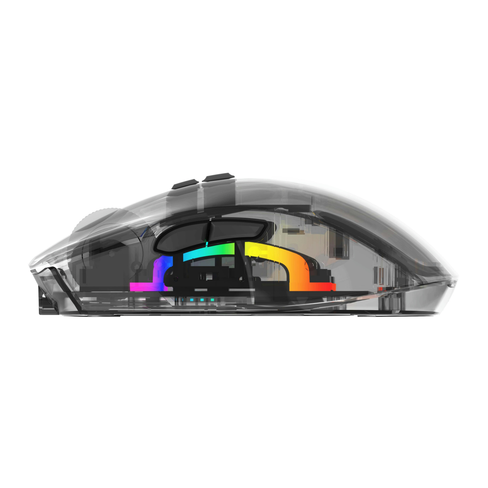 9D Ambidextrous RGB Gaming Mouse, Wired with 6651 Chip, DPI 400/800/1600/3200/6400, RGB Backlight, Left & Right-Handed, Type-C 1.8m Cable, Transparent Design