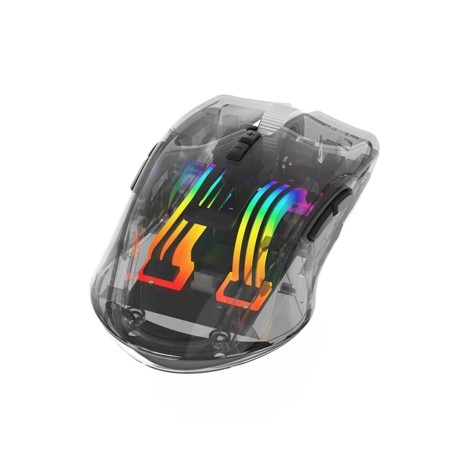 9D Ambidextrous RGB Gaming Mouse, Wired with 6651 Chip, DPI 400/800/1600/3200/6400, RGB Backlight, Left & Right-Handed, Type-C 1.8m Cable, Transparent Design