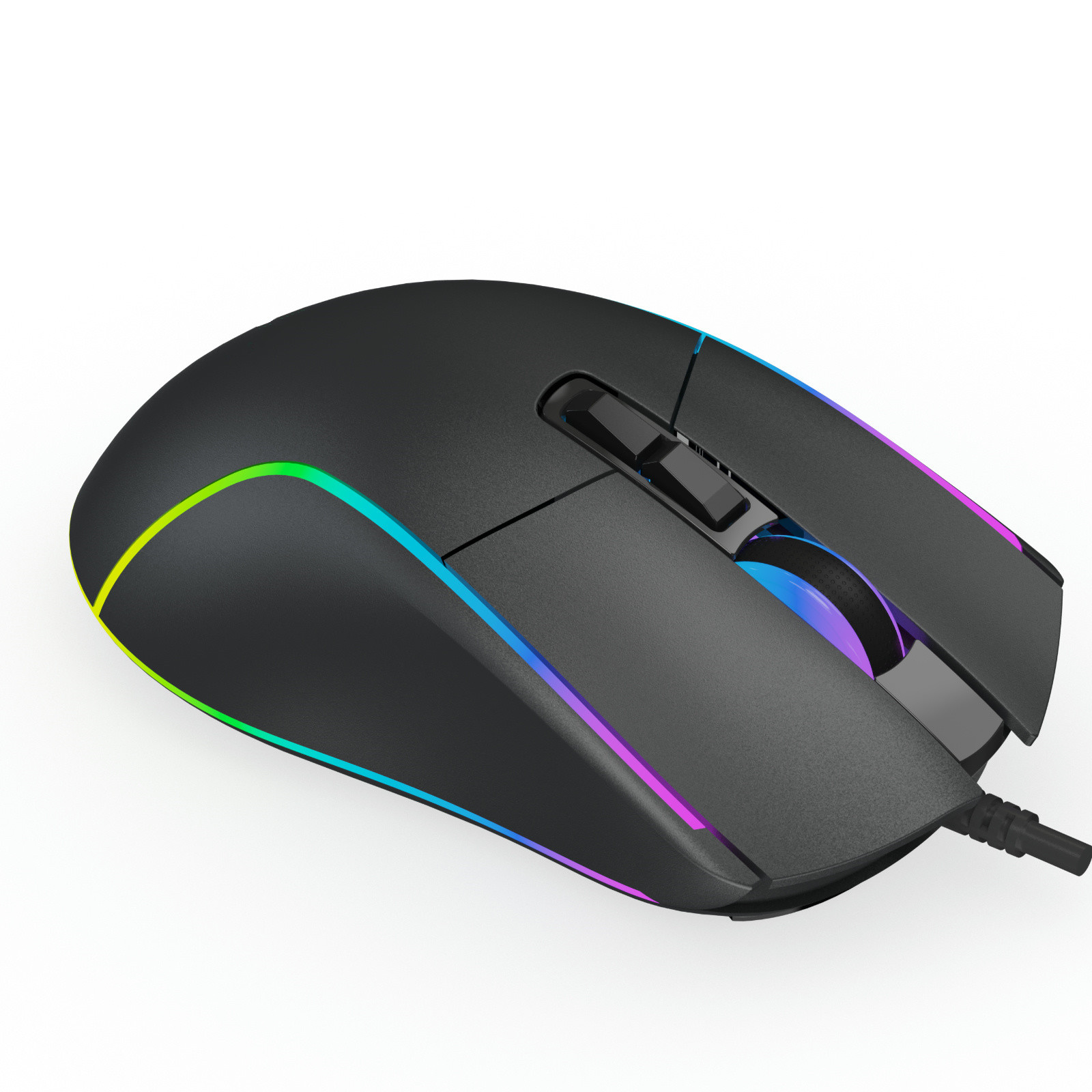 8D Wired RGB Gaming Mouse, 1600-12800 DPI, Rapid-Fire Button, 1.8m USB Cable, 1000Hz Polling Rate, Ergonomic ABS Design with RGB Backlight for PC & Laptop