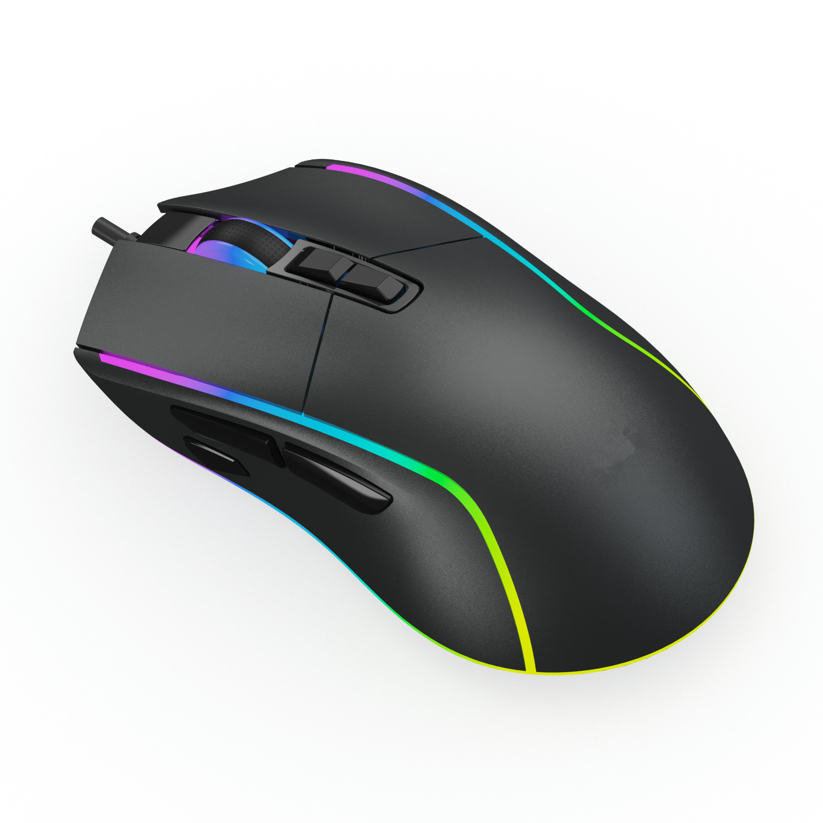 8D Wired RGB Gaming Mouse, 1600-12800 DPI, Rapid-Fire Button, 1.8m USB Cable, 1000Hz Polling Rate, Ergonomic ABS Design with RGB Backlight for PC & Laptop