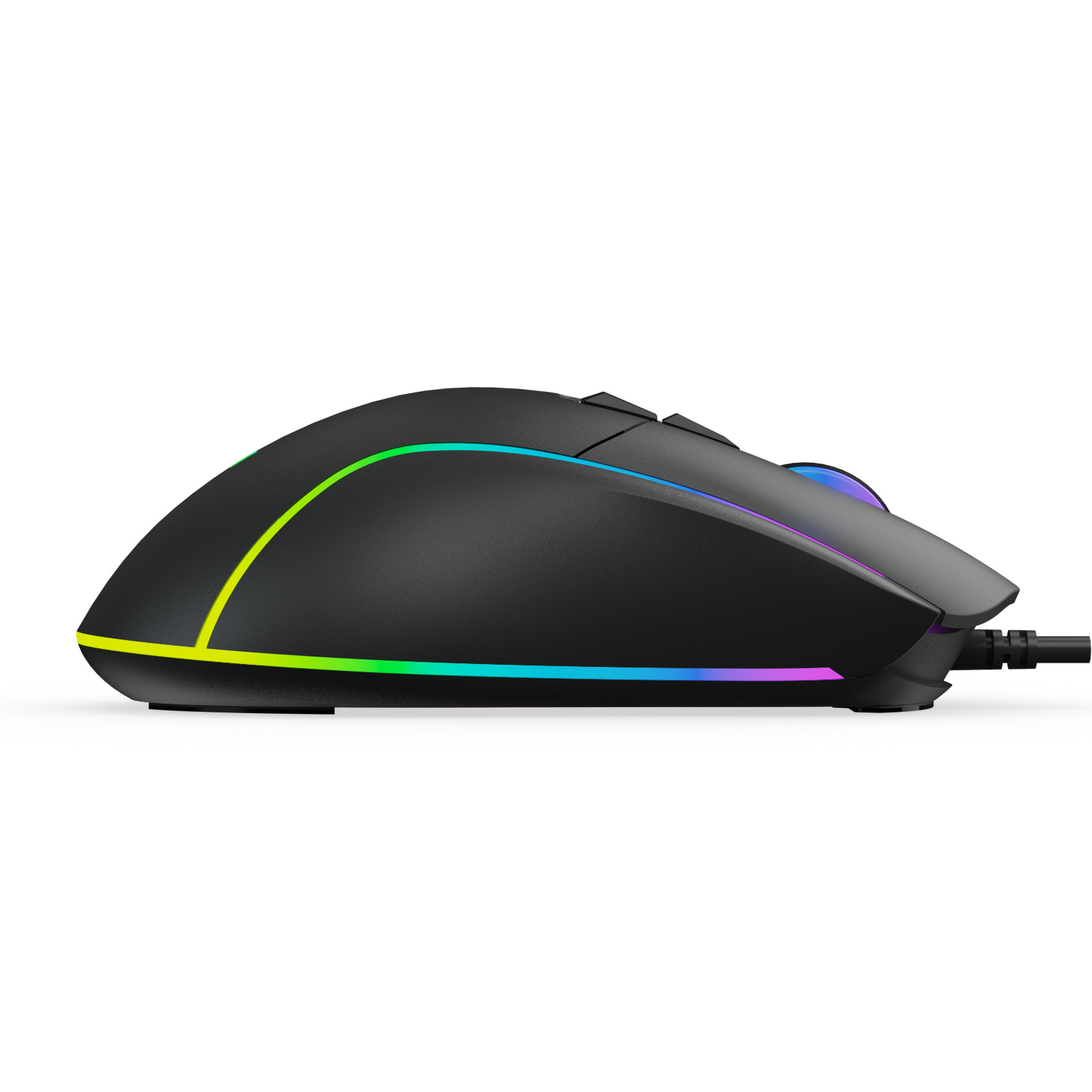 8D Wired RGB Gaming Mouse, 1600-12800 DPI, Rapid-Fire Button, 1.8m USB Cable, 1000Hz Polling Rate, Ergonomic ABS Design with RGB Backlight for PC & Laptop