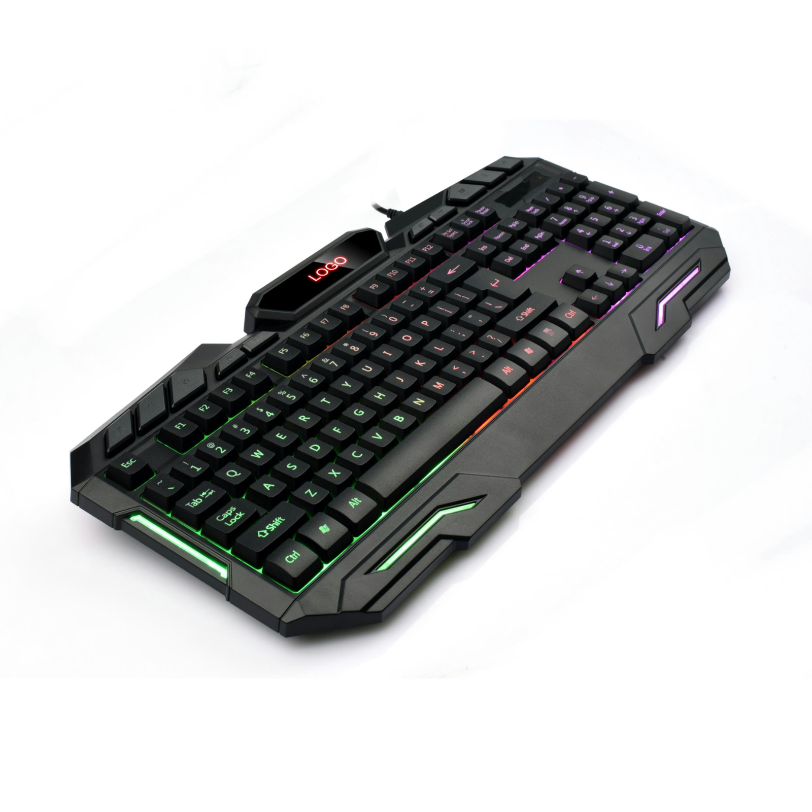 104-Key Wired Membrane Gaming Keyboard, Single-Path Character Backlighting, Precision Tactile Feedback, Durable Gaming Keyboard, Compatible with PC/Mac