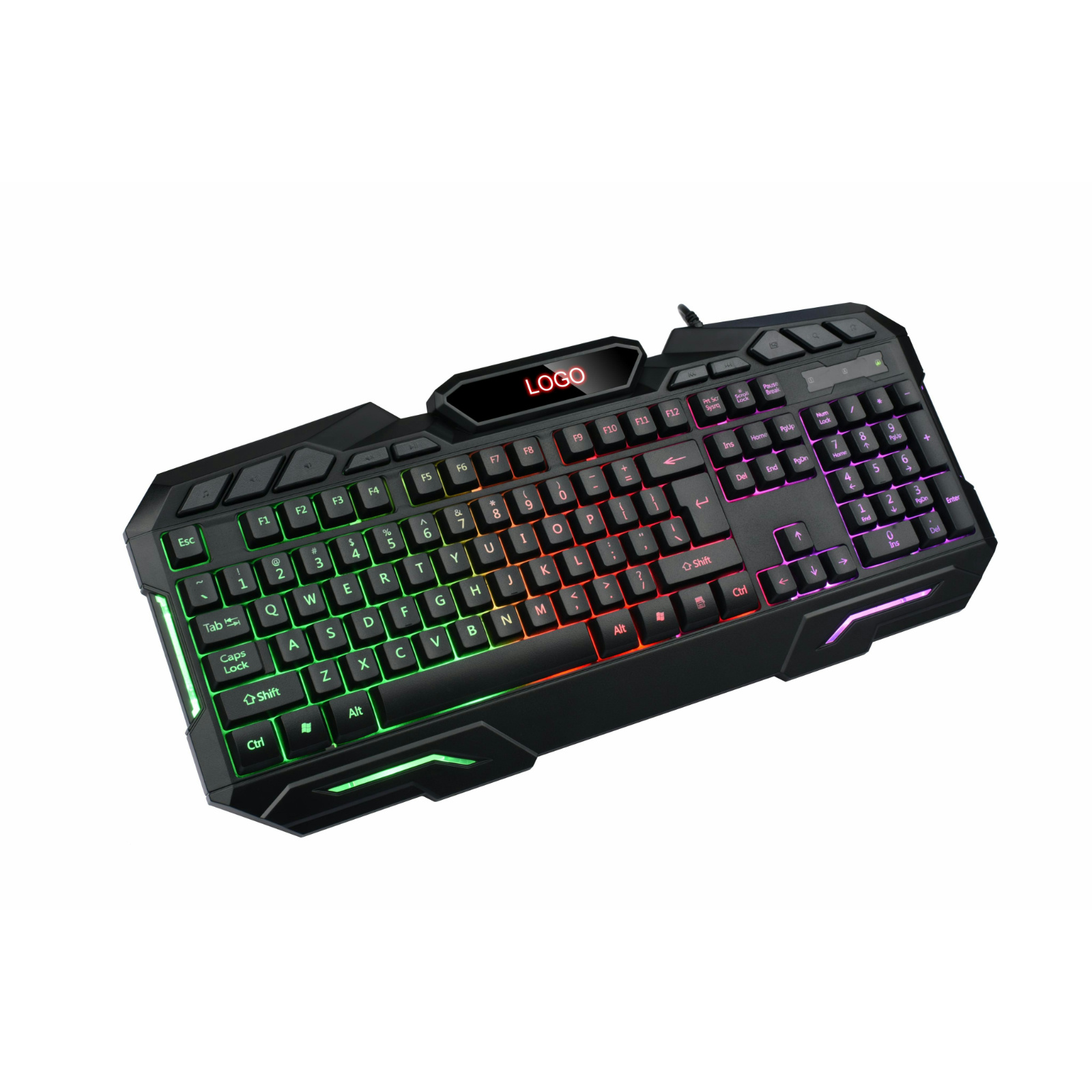 104-Key Wired Membrane Gaming Keyboard, Single-Path Character Backlighting, Precision Tactile Feedback, Durable Gaming Keyboard, Compatible with PC/Mac