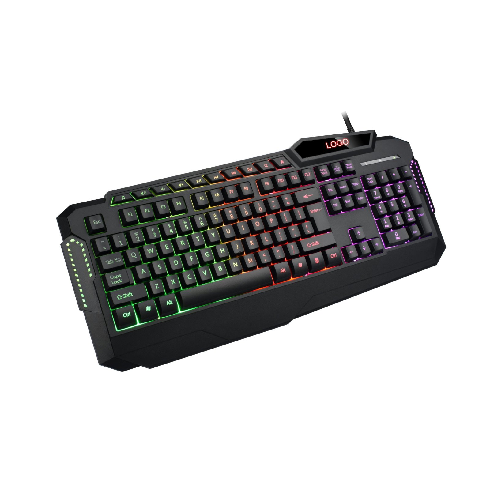 104-Key Wired Gaming Keyboard, ABS Transparent Keycaps, 116M Chip, Single-Path Rainbow Backlighting, 8250 Top Cover, Copper-Clad Steel Cable, Compatible with PC/Mac