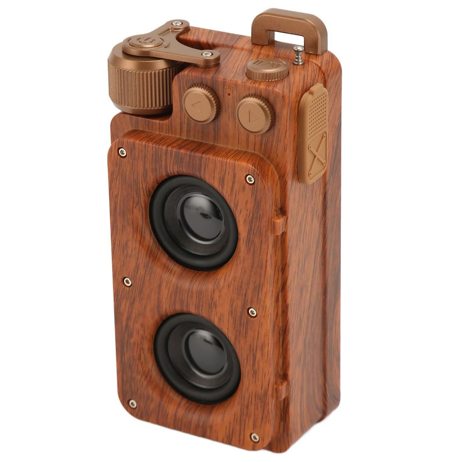 Retro Wooden Bluetooth Speaker with TF Card & FM Radio, Bluetooth 5.4 + EDR, 1800mAh Battery, 5W x 2 Power, TWS, AUX, USB, 3.5mm Audio Output, 5-8 Hours Playtime, Compact Design