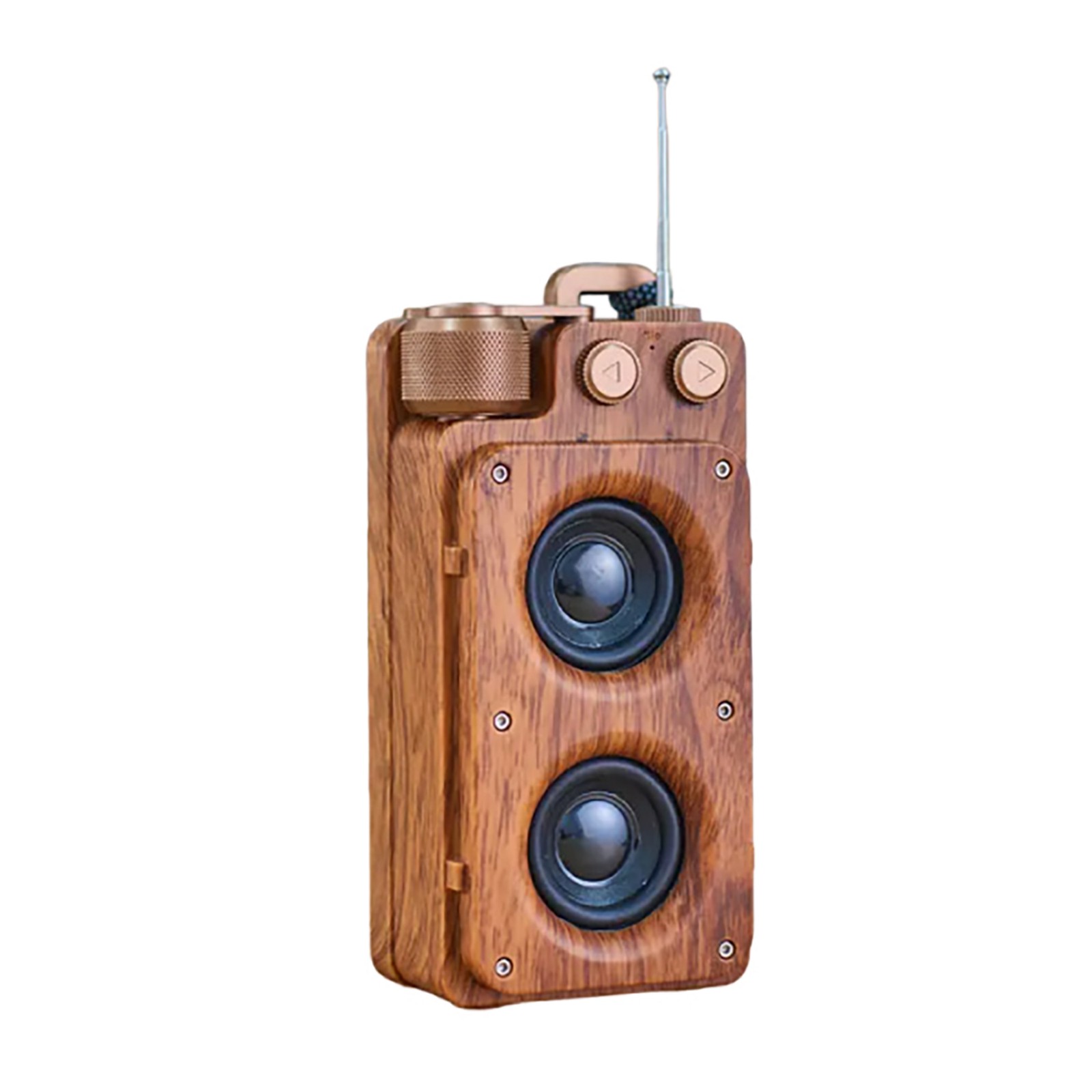 Retro Wooden Bluetooth Speaker with TF Card & FM Radio, Bluetooth 5.4 + EDR, 1800mAh Battery, 5W x 2 Power, TWS, AUX, USB, 3.5mm Audio Output, 5-8 Hours Playtime, Compact Design