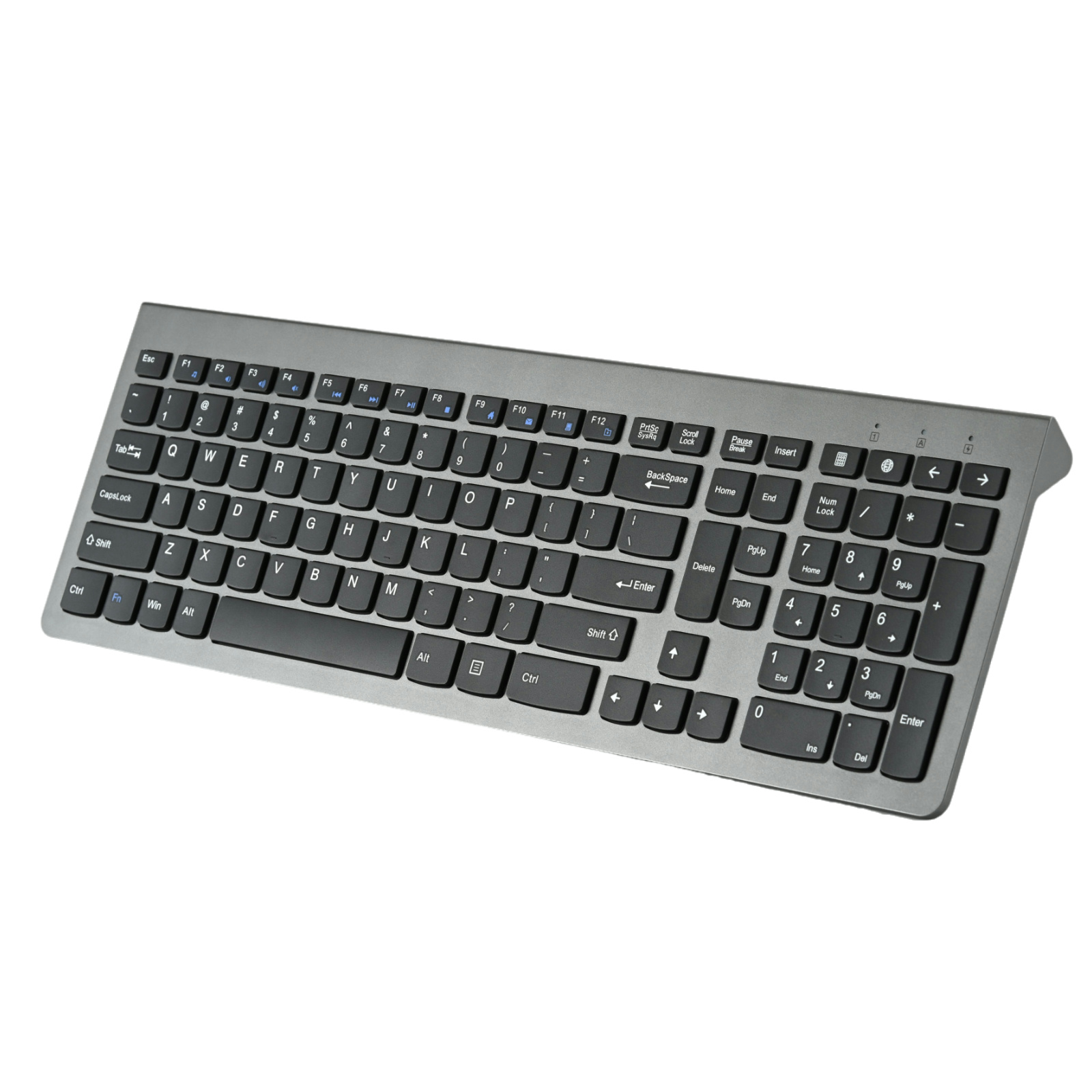 Han Tian Xia  Rechargeable Wireless Keyboard, 108 Keys, 2.4G Bluetooth, Slim & Silent Scissor Switch, Type-C Charging, RGB Backlight (Optional), Available in Gray-Black, Silver-White, Black – Perfect for Office & Home Use