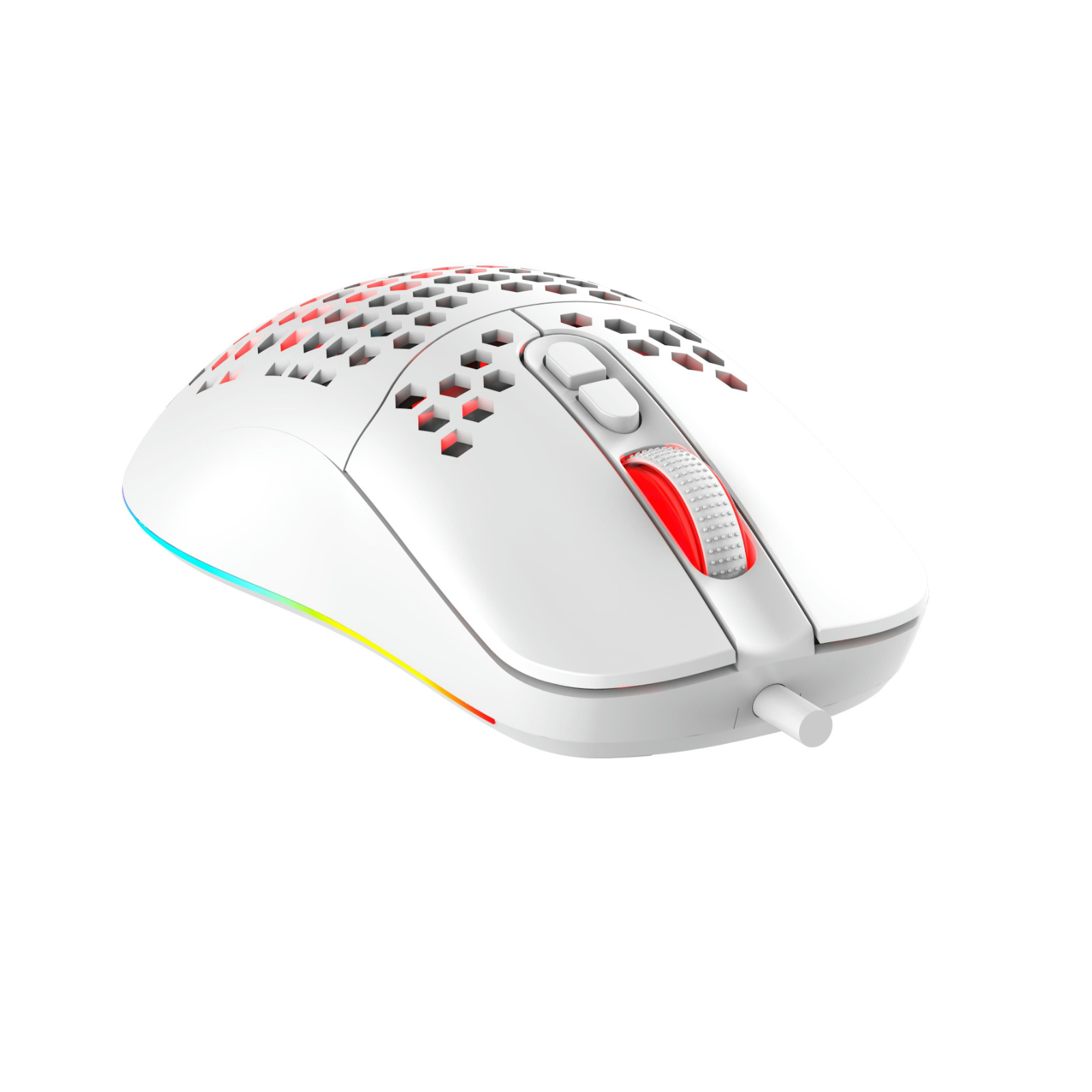 Gaming RGB Luminous 7-Button Wired Mouse, RGB & LOGO Lighting, Adjustable DPI (1600-12800), Macro Definition, Honeycomb Design for Ultimate Precision and Comfort